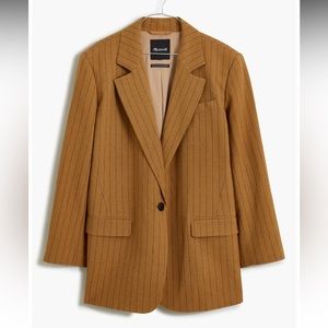 Madewell Brown Pinstripe Blazer